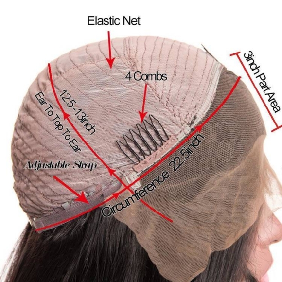 4x4 Closure Wig Remy Virgin 100% Straight Human Hair Swiss lace front wigs - Picture 5 of 7